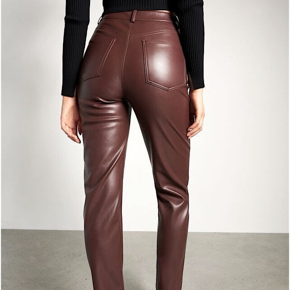 Dynamite • Gisele Faux Leather Straight Leg Pants - Picture 2 of 3